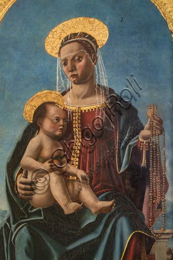 Modena, Galleria Estense: "Madonna col Bambino", di Cristoforo da Lendinara. Particolare.