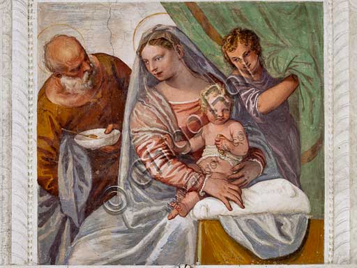 Maser, Villa Barbaro, Stanza della Lucerna: "Madonna della Pappa". Affreschi di Paolo Caliari ("Il Veronese"), 1560 - 1561.
