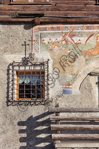  Combo: Magatelli House, with fresco "Madonna and Saint Francis and Antonio Abate", By Leone fu Giovanni di Grosotto (1508).