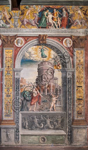  Mantua, Palazzo D'Arco, Sala dello Zodiaco (Chamber of the Zodiac): the astrological sign of Virgo. Fresco by Giovan Maria Falconetto, about 1515.