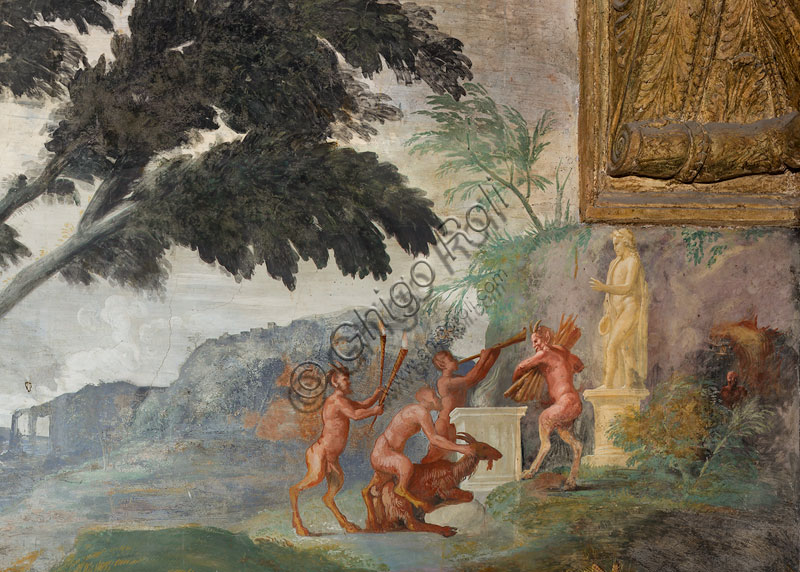 Mantua, Palazzo Te, Room of Psiche, southern wall: The “Banquet of the gods ”; detail. 