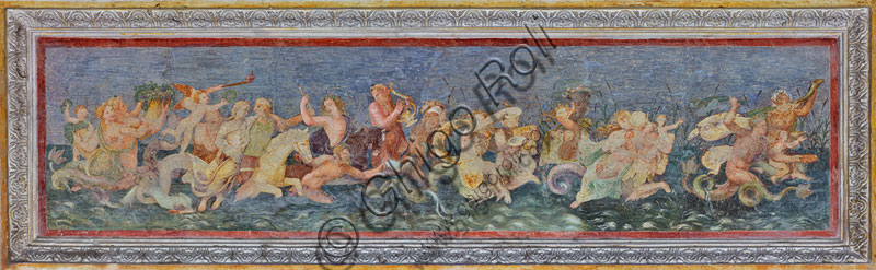 Mantova, Palazzo Te (residenza estiva dei Gonzaga), Loggia del Giardino Segreto, affresco: Corteo Nuziale di Peleo e Teti.