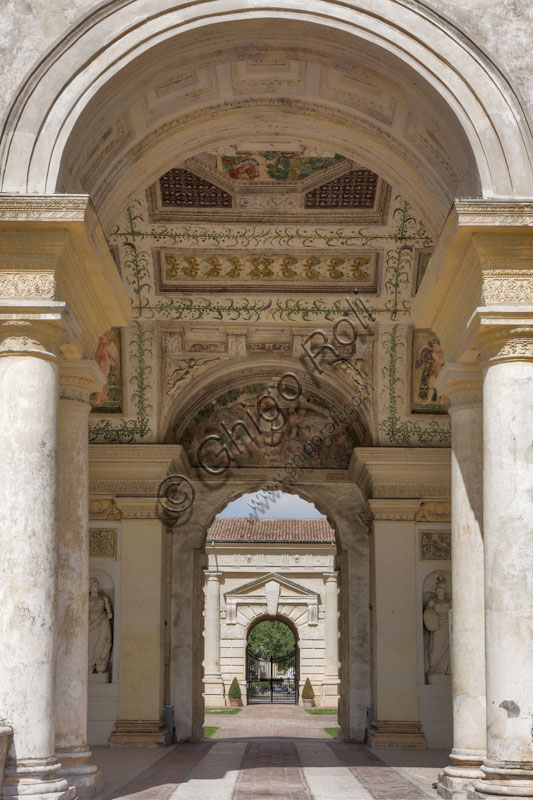 Mantua, Palazzo Te (Gonzaga's Summer residence): view of the Loggia of David from the garden.