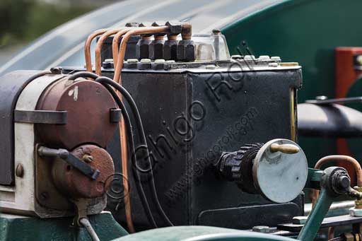 Old tractor. Detail.Make: Hart ParrModel: 18/36Year: about 1920Fuel: crude oil and/or gasolineNumber of Cylinders: 2Displacement: about 7/8.000 ccHorse Power: 18 HP at the wheel and 38 HP  at the PTO (Power Take-Off)Characteristics: The only complete tractor of this model in Europe