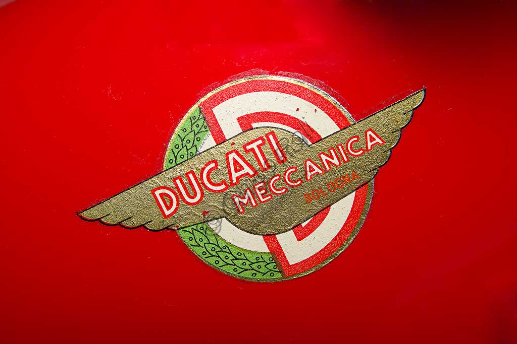 Ancient Motorbike Ducati 125 Bialbero Gran Premio. Trademark.