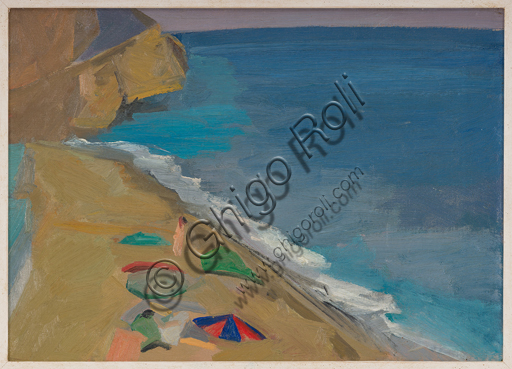 Collezione Assicoop - Unipol: Roberto Melli (Ferrara 1885 - 1958), "Marina", 1945, olio su tavola.
