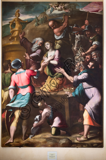 Genoa, Duomo (St. Lawrence Cathedral), inside, Baptistery (formerly Church of St. John the Old): "Martyrdom of St. Catherine", by Cesare and Alessandro Semino.