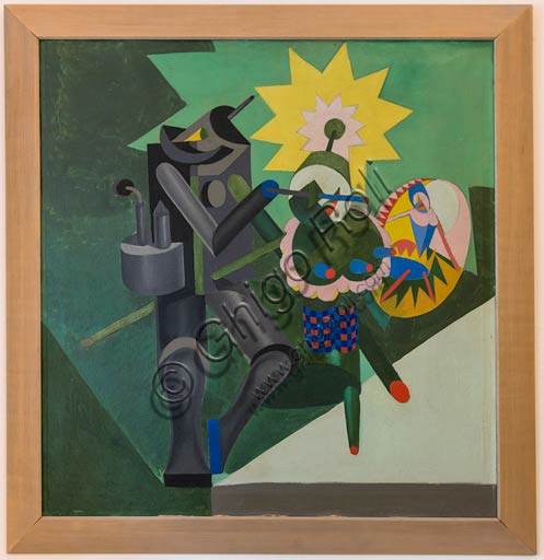  Rovereto, Casa Depero: "Meccanica di ballerini", oil painting, by Fortunato Depero, 1917.