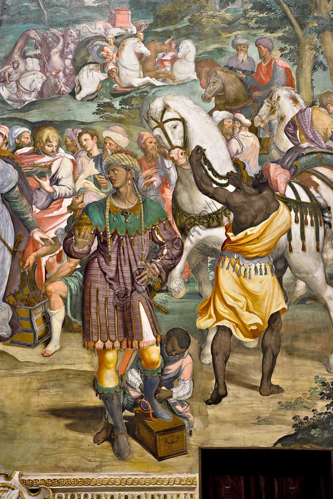 Milano, Certosa, interno: Adorazione dei Magi, di Simone Peterzano (affresco, 1582).
