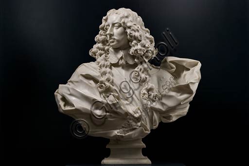  Modena, Galleria Estense: Marble bust  of Francesco I d'Este, by Gian Lorenzo Bernini (1598 - 1680).