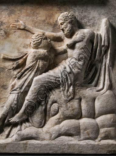  Modena, Civic Museum of Archaelogy and Ethnology:  Niobidi marble slan, Roman copy of an original artwork by Phidias. Eastern Necropolis of Mutina (Modena, Crespellani Street), I century a.C.