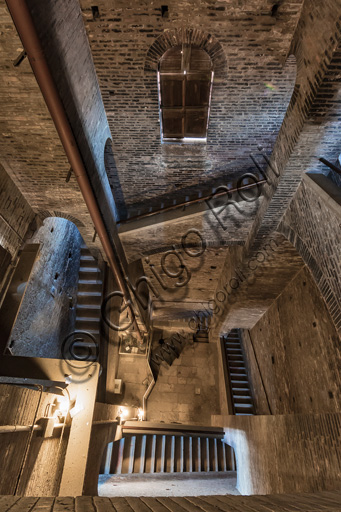 Modena, Ghirlandina Tower: view of the internal stairway.