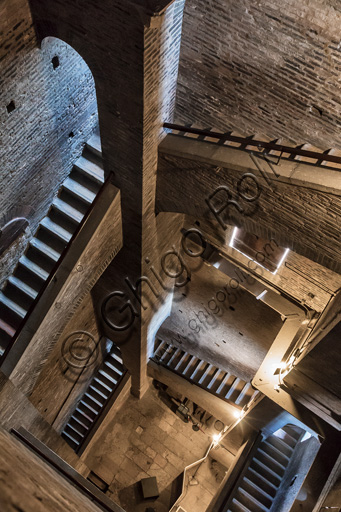 Modena, Ghirlandina Tower: view of the internal stairway.