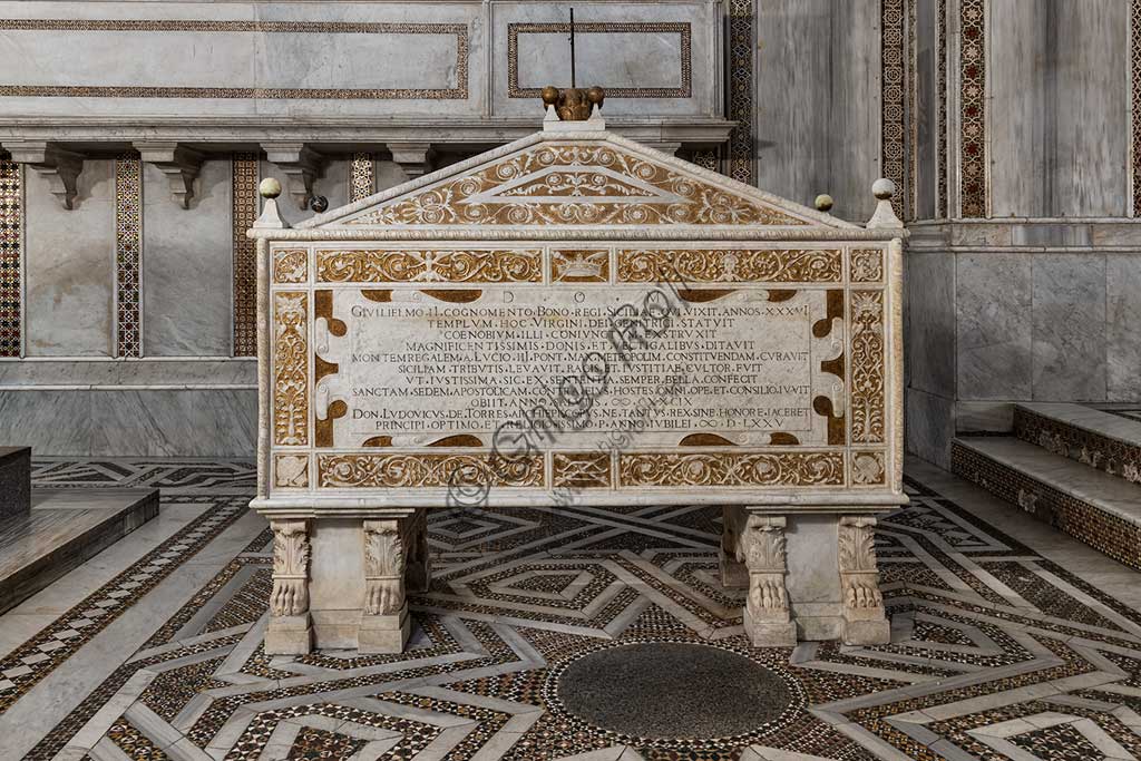 Monreale, Cattedrale di Santa Maria Nuova, (Duomo), il sarcofago rinascimentale di Guglielmo II.