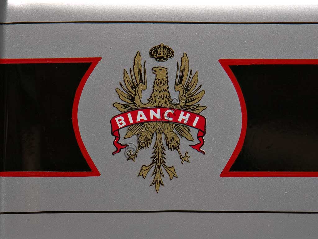 Ancient Motorbike Bianchi C 75 A. Trademark.