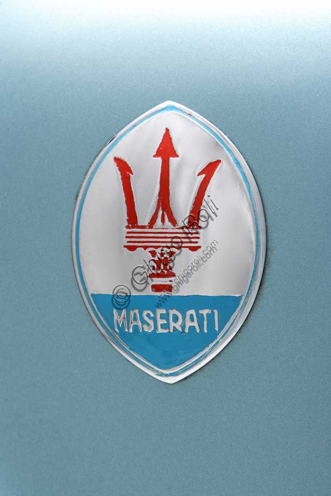 Ancient Motorbike Maserati 250 T4. Trademark.