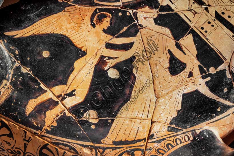 Museo Civico Archeologico di Bologna: hydria a figure rosse.Inv. 20100. Particolare.