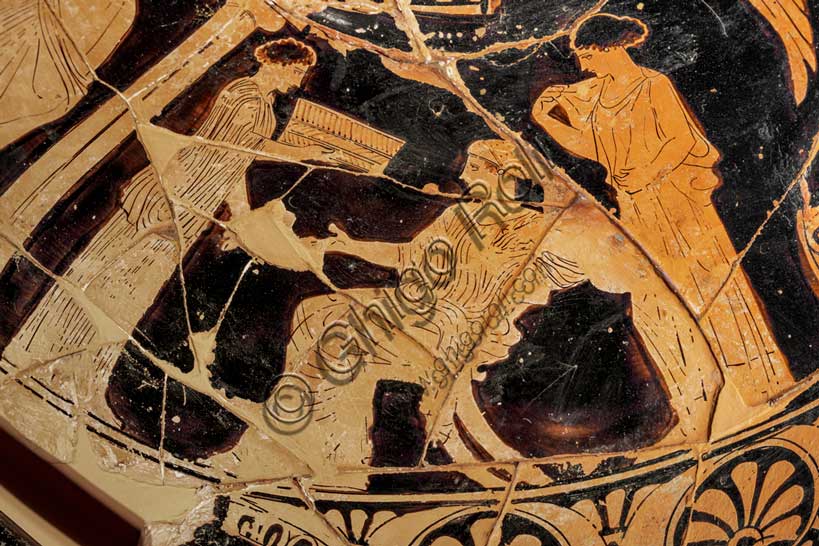 Museo Civico Archeologico di Bologna: hydria a figure rosse.Inv. 20100. Particolare.