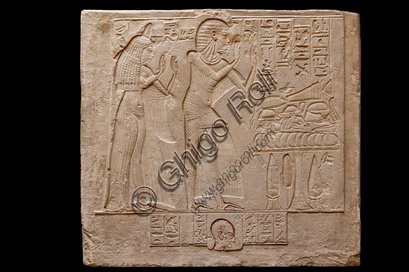 Museo Civico Archeologico di Bologna,  sezione Egizia: rilievo di anonimo.