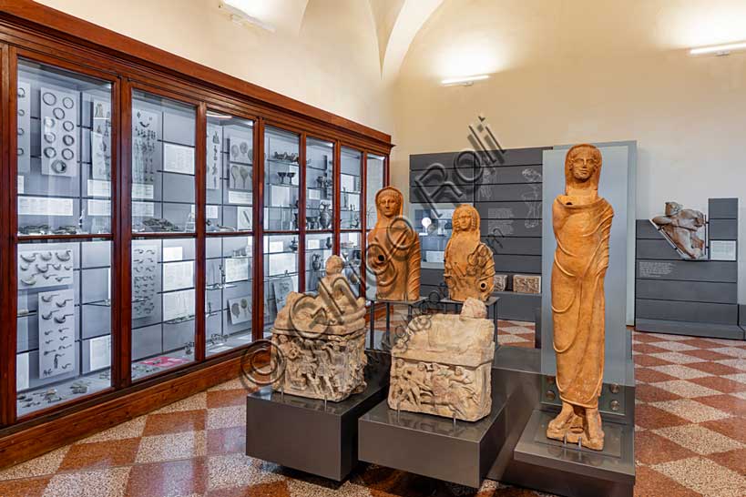 Museo Civico Archeologico di Bologna: veduta della sala della collezione etrusco-italica.