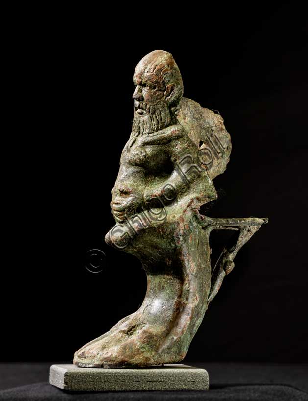 Museo Civico Archeologico di Bologna:Piede di mobile in bronzo configurato a Sileno.Inv. ROM_1309: 