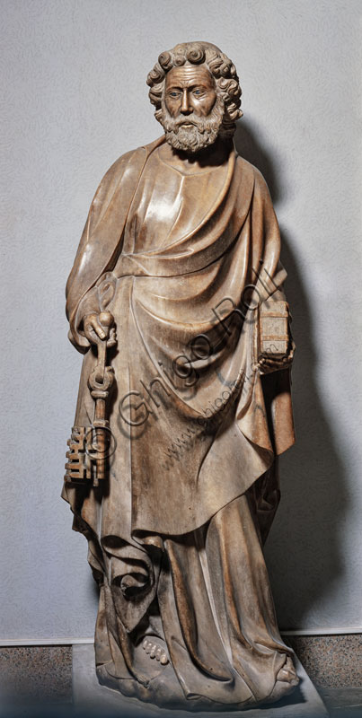 Museo del Duomo: statua di S.Pietro Apostolo (proveniente dal pilone 83 del Duomo, prima metà XV sec.).
