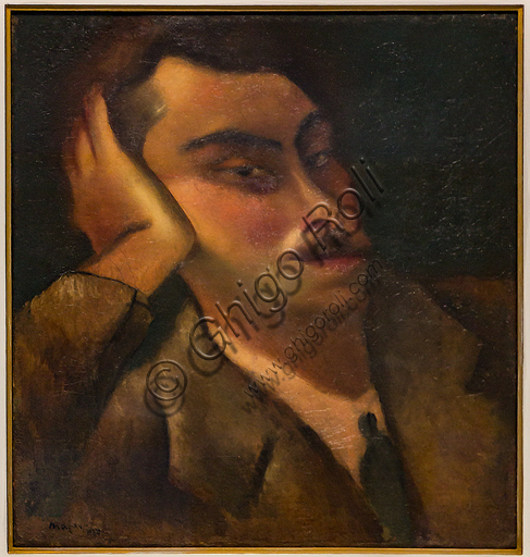 Museo Novecento: "Self portrait", by Mario Mafai, 1928. Oil painting on canvas.