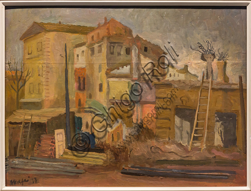 Museo Novecento: "Demolitions", by Mario Mafai, 1937. Oil painting on canvas.