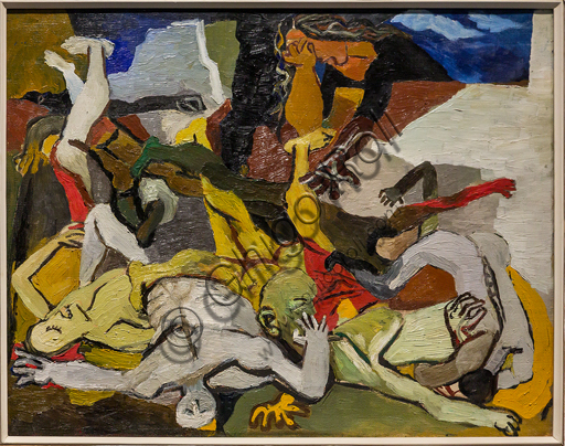 Museo Novecento: "Massacre", by Renato Guttuso, 1943. Oil painting on canvas.