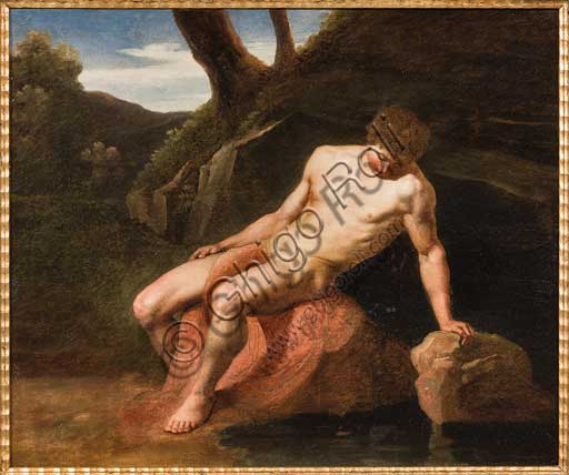Assicoop - Unipol Collection: Adeodato Malatesta (1806-1891), "Narcissus". Oil painting.
