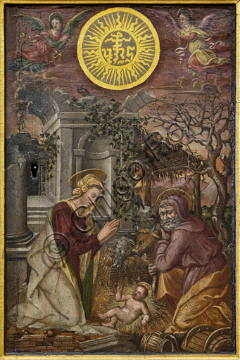 Basilica di Santa Croce: "Natività di Gesù", prima metà del XVI secolo, di pittore toscano, sportello di ciborio, olio su tavola.