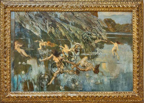 Piacenza, Galleria Ricci Oddi:  "Le ninfe" (1911), olio su tela di Ettore Tito (1859 - 1941).