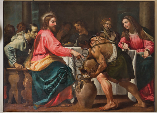 Genoa, Duomo (St. Lawrence Cathedral), inside, Baptistery (formerly Church of St. John the Old): "Wedding at Cana", by Domenico Fiasella.