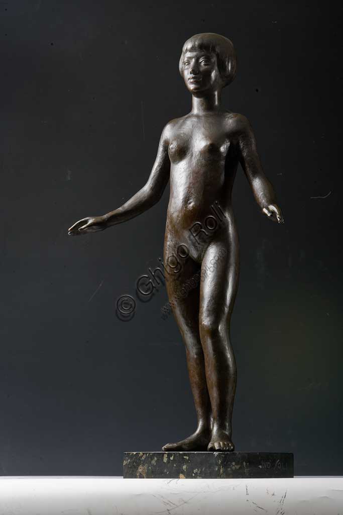 Assicoop - Unipol Collection: Ivo Soli (1898 - 1976), "Girl Nude". Bronze, h. cm 78.