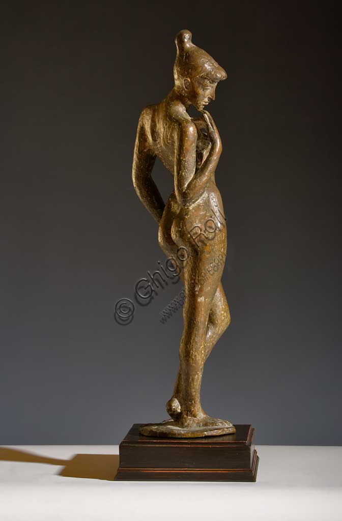 Assicoop - Unipol Collection: Carlo Baraldi (1860-1935), "Standing Female Nude". Bronze statue, h cm 64.