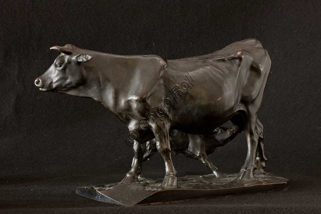 Assicoop - Unipol Collection: Ubaldo Magnavacca (1885 - 1957);  " Nourishment"; bronze, h. cm. 57.