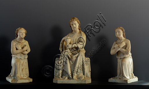 Orvieto, MODO (Museo dell'Opera del Duomo di Orvieto): Cristo eucaristico e due angeli, proveniente dal Duomo, di Nino e Tommaso Pisano, 1347-8, marmo. 