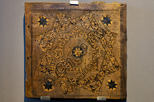  Orvieto, MODO (Museum of the Opera of the  Duomo of Orvieto): Lectern and fragments of the choir, by Siena masters, 1330 - 70, carved and inlaid wood.