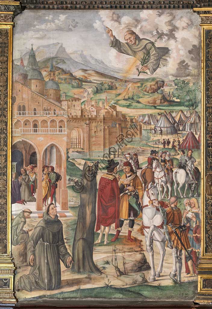   Padua, Basilica di St Anthony or of the Saint, Scuola del Santo (School of the Saint), Salon: "The Saint appears to the blew wed Luca Belludi and predicts the liberation of Padua", 1510.