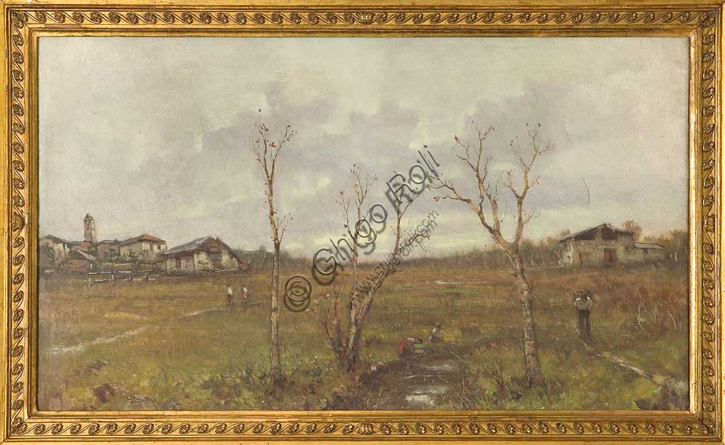 Collezione Assicoop - Unipol: Lorenzo Gignous (1879 - 1942), "Paesaggio agreste", olio su tela.