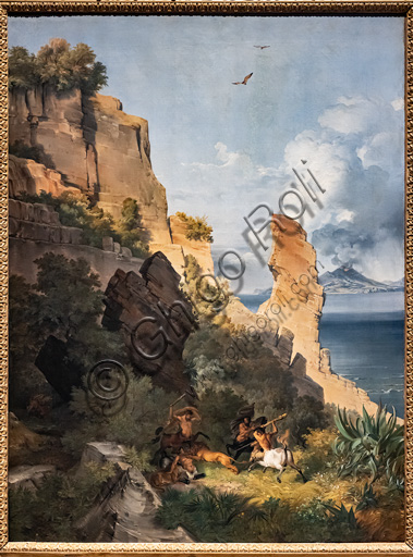 Lancelot Théodore Turpin de Crissé: "Landscape with hunt of centaurs", oil painting on canvas, 1836.
