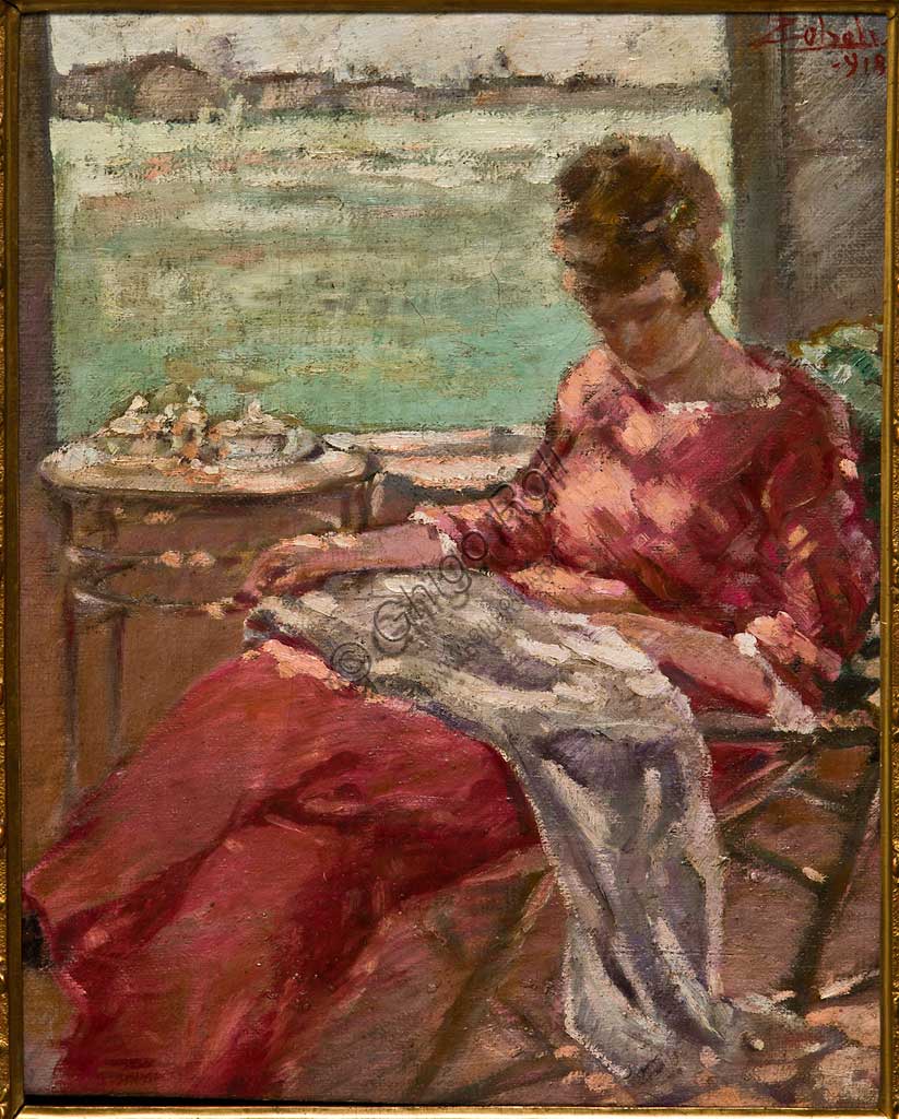 Collezione Assicoop Unipol: Giuseppe Mazzoni (1881 - 1957), "Paesaggio", dipinto.
