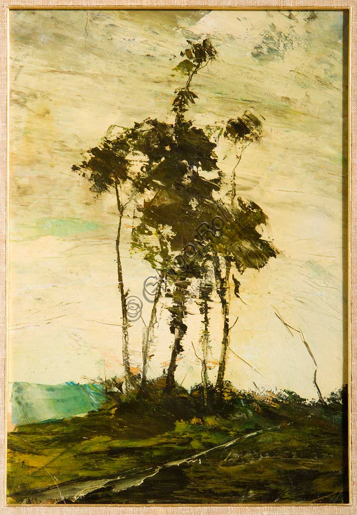 Assicoop - Unipol Collection:  Ubaldo Magnavacca (1885-1957), "Countryside Landscape". Oil painting, cm 60 x 41.