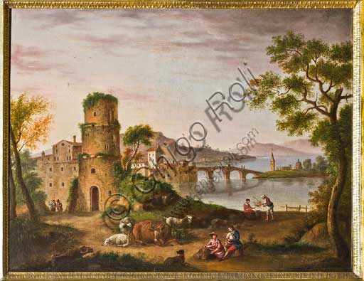 Palermo, The Royal Palace or Palazzo dei Normanni (Palace of the Normans), The Royal Apartment, Room of the General Secretary, Collection of paintings: "Landscape", painting by Andrea Sottile, XIX century.