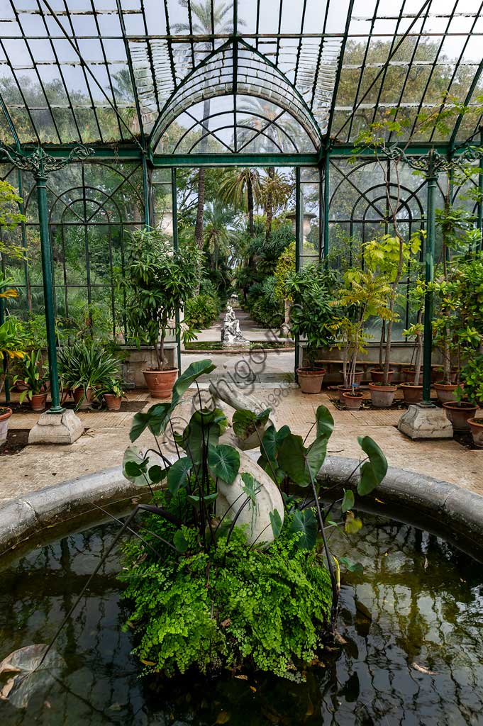 Palermo, the Botanical Gardens: partial view of a greenhouse.