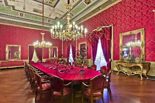 Palermo, The Royal Palace or Palazzo dei Normanni (Palace of the Normans), The Royal Apartment, The Red Room: view.