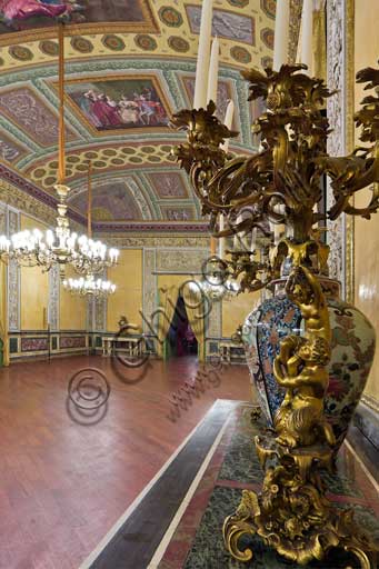 Palermo, The Royal Palace or Palazzo dei Normanni (Palace of the Normans), The Royal Apartment, The Yellow Room: view.