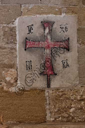 Palermo, The Royal Palace or Palazzo dei Normanni (Palace of the Normans), The Palatine Chapel (Basilica), the Crypt (Lower Church): one of the original consecration crosses.