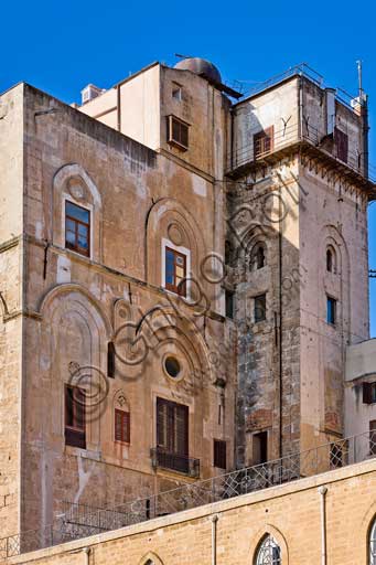 Palermo, The Royal Palace or Palazzo dei Normanni (Palace of the Normans): view of the North-East side of the Pisan Tower.