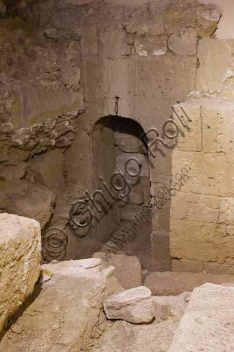 Palermo, The Royal Palace or Palazzo dei Normanni (Palace of the Normans), the Montalto room, the basements: the remains of the Punic walls..
